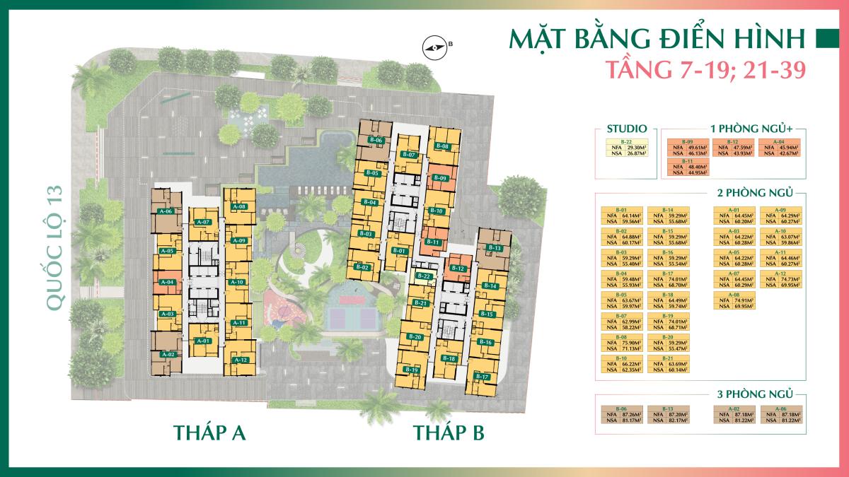 Mặt bằng  The Emerald Boulevard