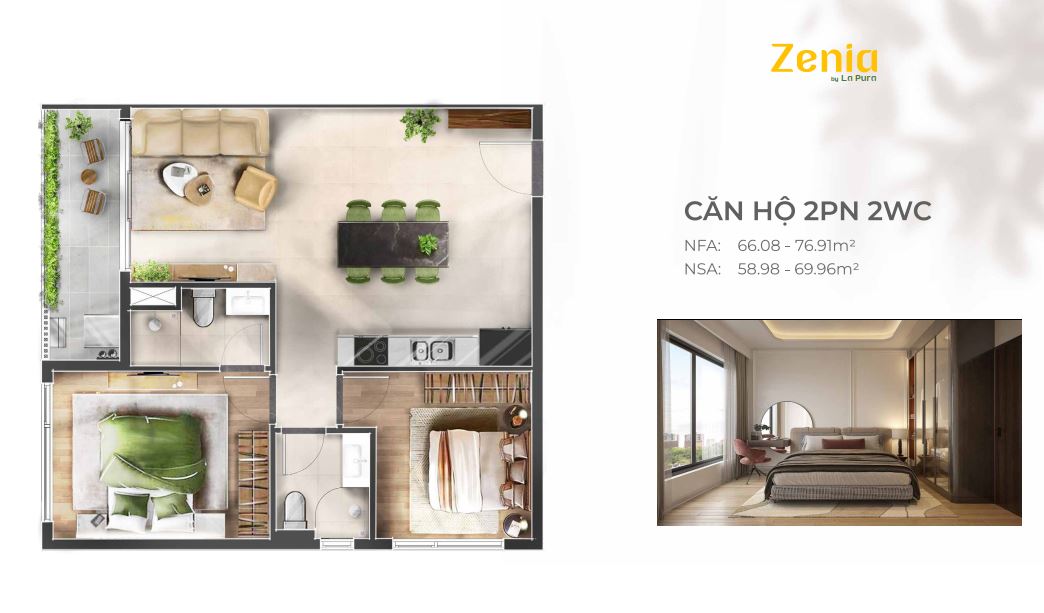 Mặt bằng căn mẫu hộ 3PN
