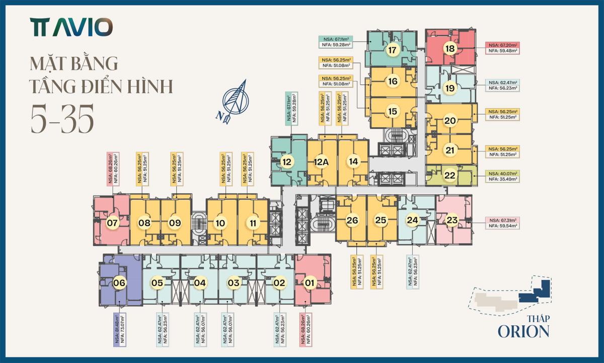 Mặt bằng tầng 6