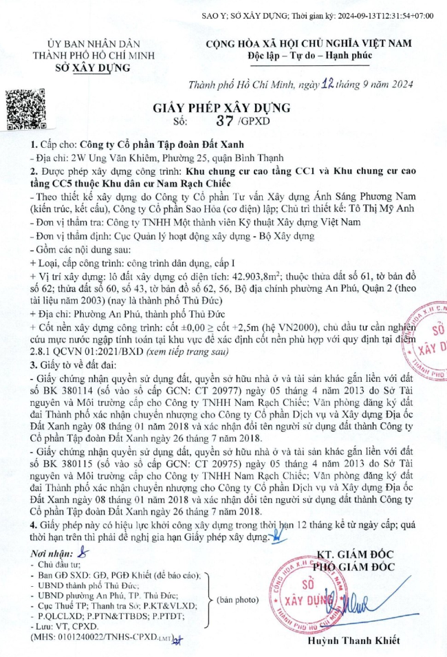 pháp lý dự án The Privé Đất Xanh