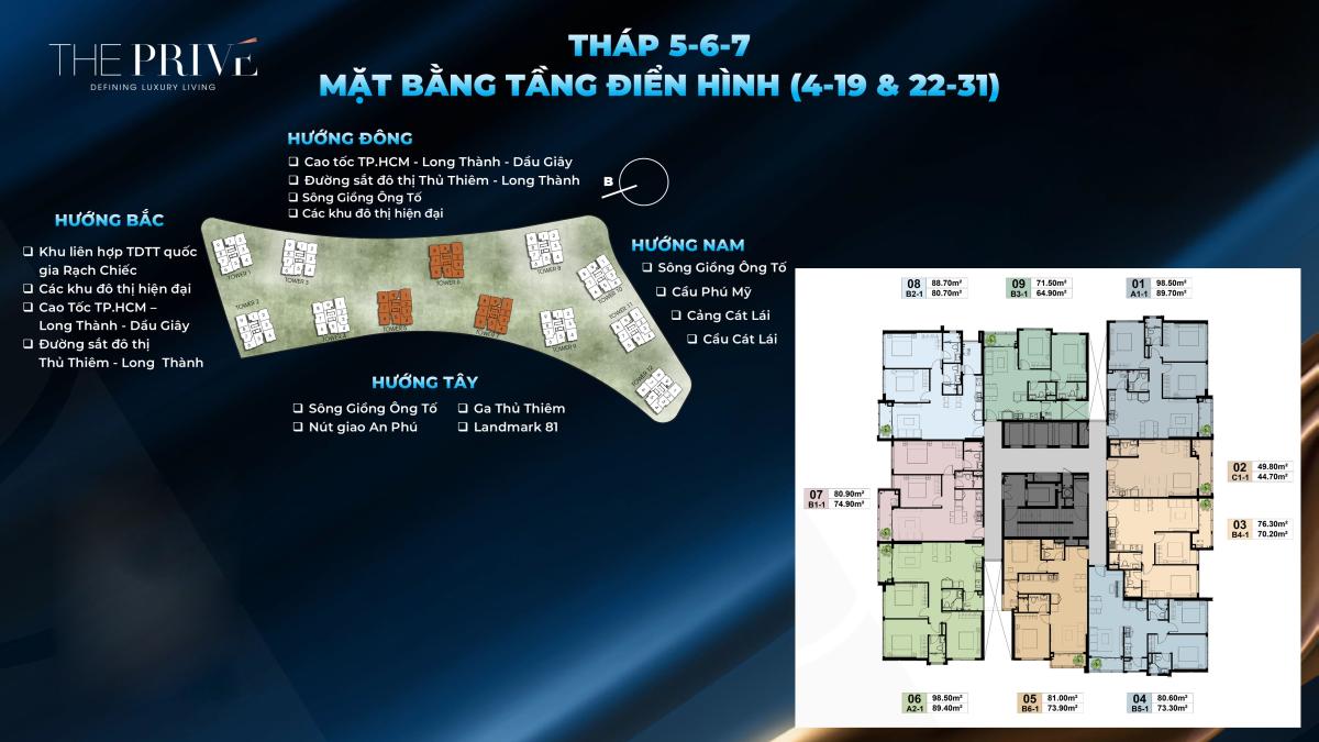 Mặt bằng Tháp 5-6-7 tầng 4-19 & 22-31