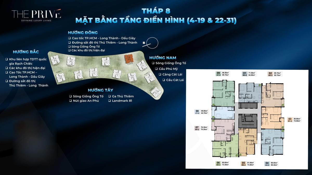 mặt bằng Tháp 8 tầng 4-19 & 22-31