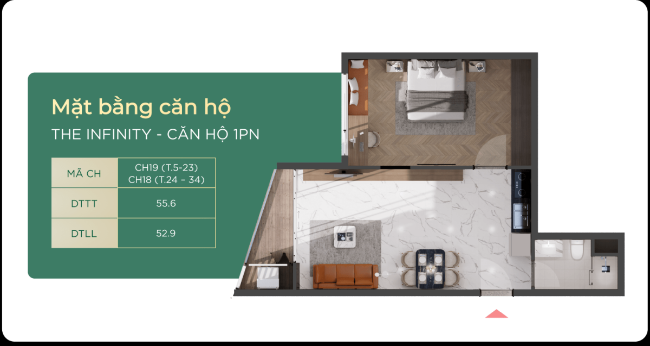 Layout căn hộ Emerald 68