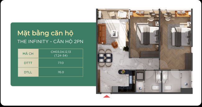 Layout căn hộ Emerald 68