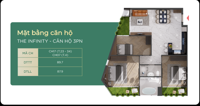 Layout căn hộ Emerald 68
