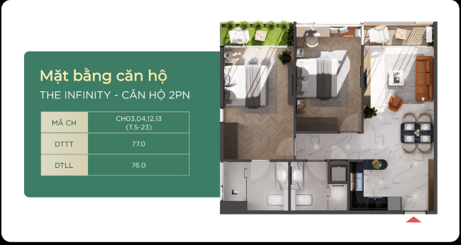 Layout căn hộ Emerald 68