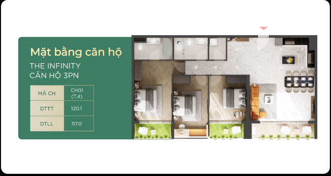 Layout căn hộ Emerald 68
