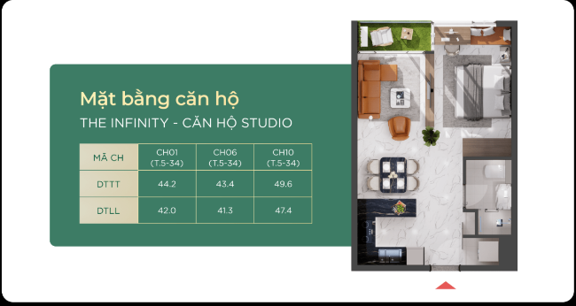 Layout căn hộ Emerald 68