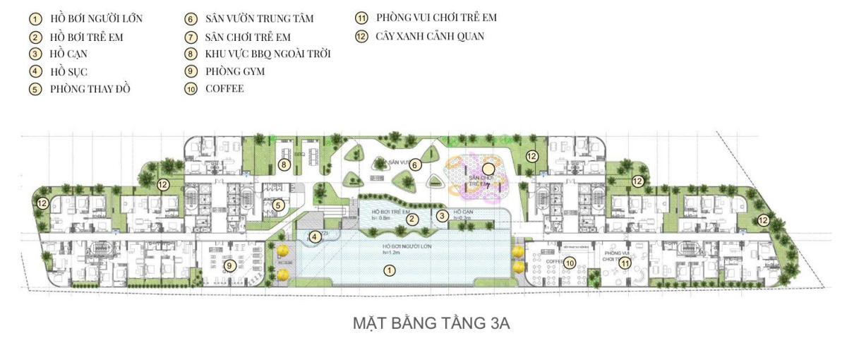 Mặt bằng tầng 1-2 Emerald 68